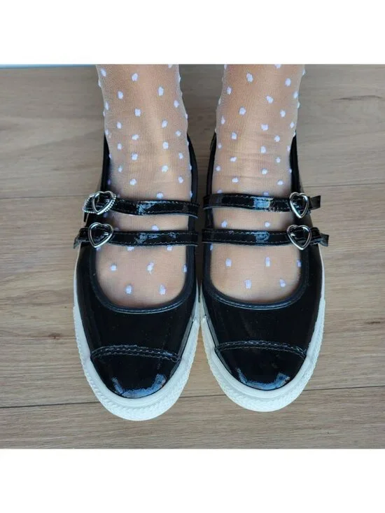 ⭐Converse Dainty Mary Jane Dark Romance Sz 9.5 Women shoes Sneaker Black A13654C - Picture 6 of 12